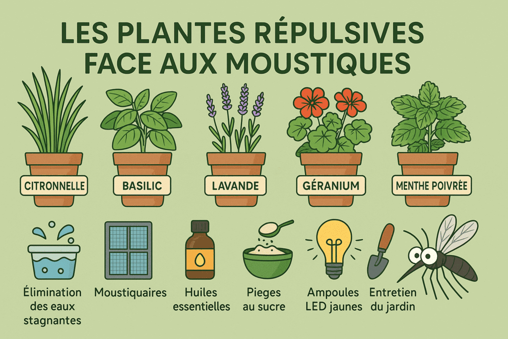 Illustration plantes répulsives